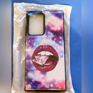 Purple and Pink Flip Phone Case with Cosmic Design